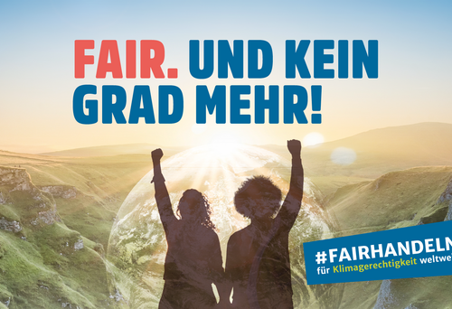 Key Visual der Faire Woche 2024 mit de Motto Fair. Und kein Grad mehr.