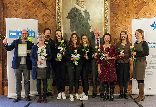 Siegerehrung der EBC Hochschule im Rathaus.