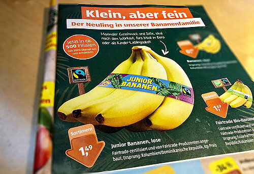 Aldi-Prospekt mit den Junior-Bananen