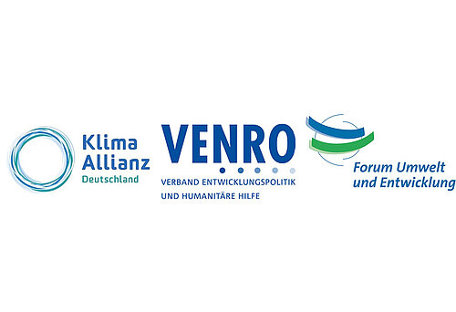 Logos Venro, Klima-Allianz Deutschland und Forum Umwelt und Entwicklung 