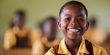 Die 8jährige Georgina Bonibe besucht die 1. Klasse derSekyerekrom MA Basic School in Ghana