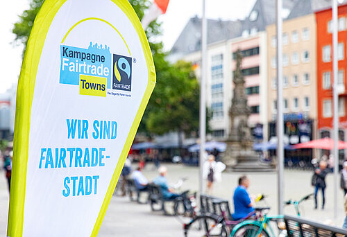 Kampane Fairtrade-Towns Aufsteller. Foto: © Jakub Kaliszewski